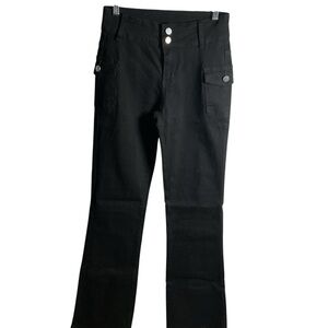 SHEIN Black Casual Trousers Pants Flare Stretch